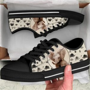 Elephant Pattern Brown Canvas Low Top Shoes,&hellip;