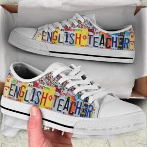 English Teacher Shoes License Plates Low Top&hellip;