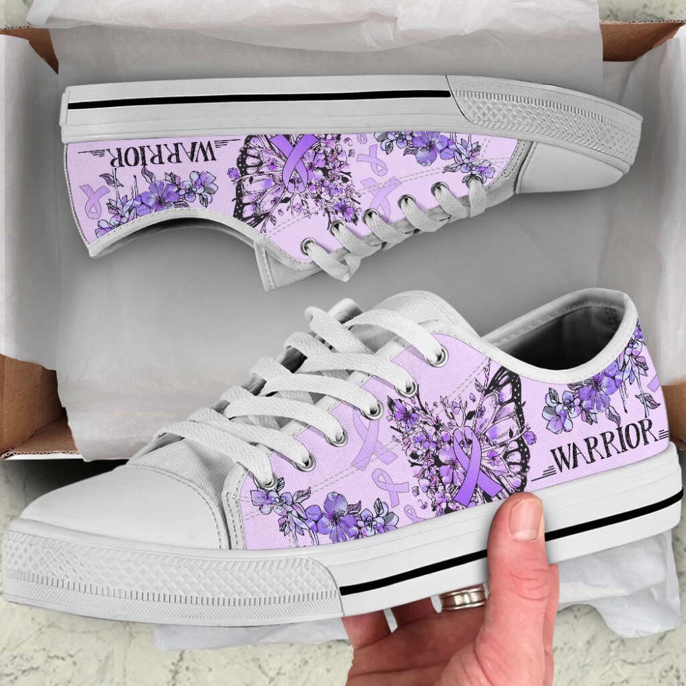 Epilepsy Cancer Shoes Butterfly Flower Low Top Shoes Canvas Shoes, Low Top Designer Shoes, Low Top Sneakers