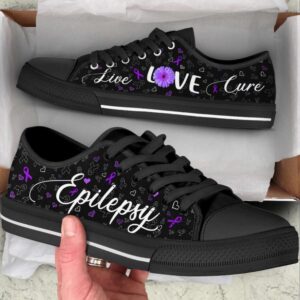 Epilepsy Shoes Live Love Cure Ribbon Heart&hellip;