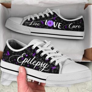 Epilepsy Shoes Live Love Cure Ribbon Heart&hellip;