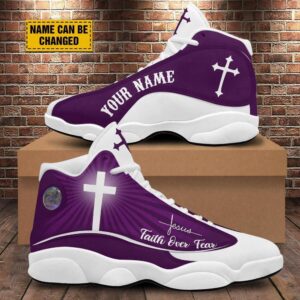 Faith Over Fear Customized Purple Jesus Basketball&hellip;