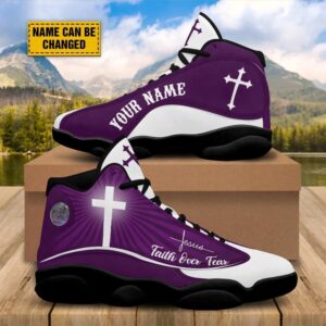 Faith Over Fear Customized Purple Jesus Basketball&hellip;