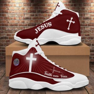 Faith Over Fear Jesus Basketball Shoes Red&hellip;