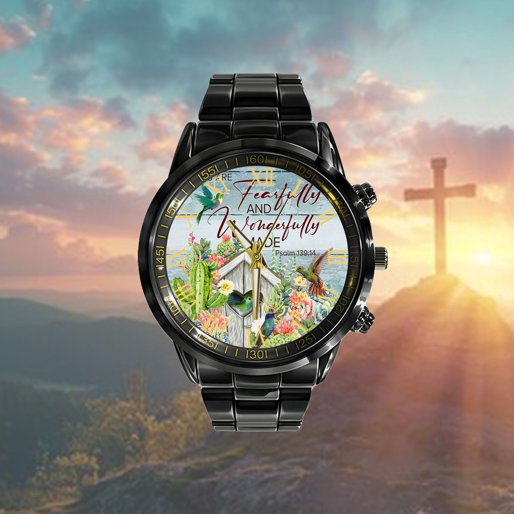 Fearfully And Wonderfully Made Made Watch, Christian Watch, Religious Watches, Jesus Watch Fearfully And Wonderfully Made Made Watch, Christian Watch, Religious Watches, Jesus Watch