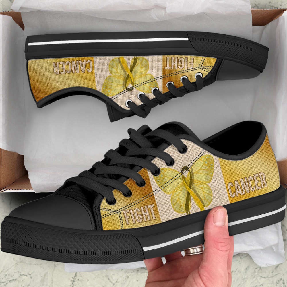 Fight Childhood Cancer Shoes Texture Low Top Shoes Canvas Shoes, Low Top Designer Shoes, Low Top Sneakers