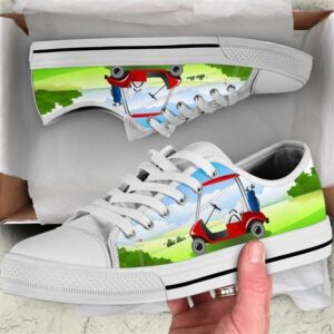 Golf Landscape Watercolor Low Top Shoes, Low&hellip;