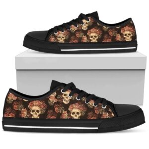 Gothic Skull &amp Roses Women’s Low Top&hellip;