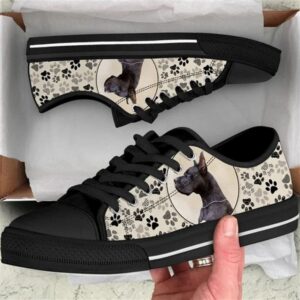 Great Dane Dog Pattern Brown Canvas Low&hellip;