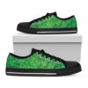 Green Clover Saint Patrick’s Day Print White Low Top Shoes, Low Top Designer Shoes, Low Top Sneakers