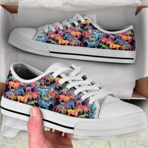 Horse Colorful Fabrics Low Top Shoes Canvas&hellip;