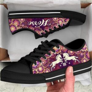 Horse Mandala Royal Pattern Canvas Low Top&hellip;
