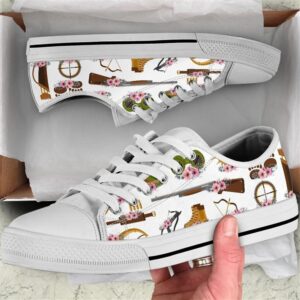 Hunting Tool Flower Watercolor Low Top Shoes,&hellip;