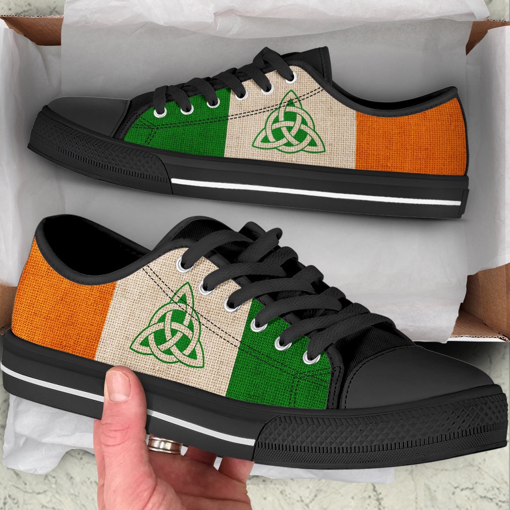 Irish Celtic Protection Ireland Flag Low Top Shoes, Low Top Designer Shoes, Low Top Sneakers