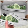 Irish Saint Patrick’s Day Tartan Print White Low Top Shoes, Low Top Designer Shoes, Low Top Sneakers