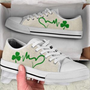 Irish Shamrock Heartbeat Low Top Shoes Canvas&hellip;