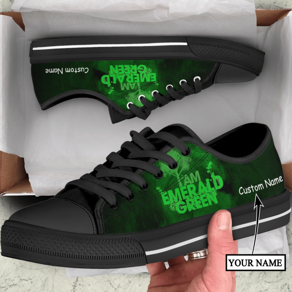 Irish St.Patrick I’M Emerald Green Low Top Shoes Custom Name, Low Top Designer Shoes, Low Top Sneakers