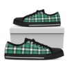 Irish Shamrock On Organic Weave Low Top Black Shoes, Low Top Designer Shoes, Low Top Sneakers
