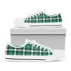 Irish St. Patrick’s Day Tartan Print Black Low Top Shoes, Low Top Designer Shoes, Low Top Sneakers