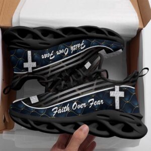 Jesus Black Faith Over Fear Running Sneakers&hellip;