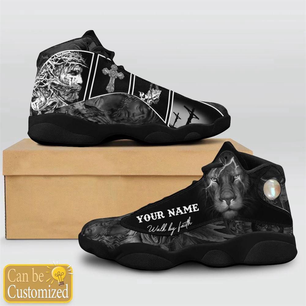 Jesus Black Lion Walk By Faith Custom Name Basketball Shoes For Jesus Lovers, Christian Basketball Shoes, Basketball Shoes 2024 Jesus Black Lion Walk By Faith Custom Name Basketball Shoes For Jesus Lovers, Christian Basketball Shoes, Basketball Shoes 2024