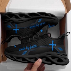 Jesus Black Walk By Faith Running Sneakers&hellip;