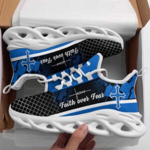 Jesus Blue Faith Over Fear Running Sneakers&hellip;
