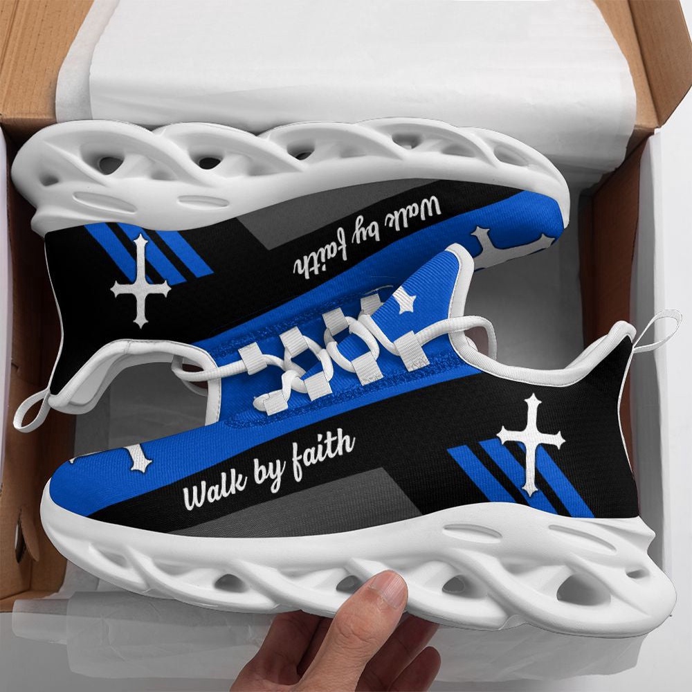 Jesus Blue Walk By Faith Running Sneakers 2 Max Soul Shoes, Max Soul Sneakers, Max Soul Shoes Jesus Blue Walk By Faith Running Sneakers 2 Max Soul Shoes, Max Soul Sneakers, Max Soul Shoes
