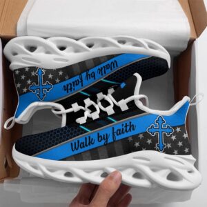 Jesus Blue Walk By Faith Running Sneakers&hellip;