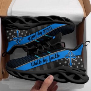 Jesus Blue Walk By Faith Running Sneakers&hellip;