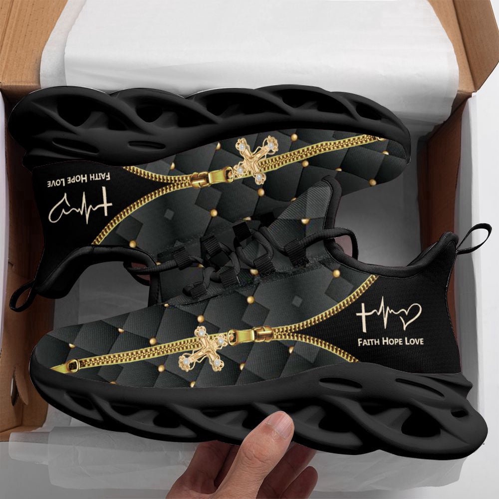 Jesus Faith Hope Love Running Sneakers Max Soul Shoes, Max Soul Sneakers, Max Soul Shoes