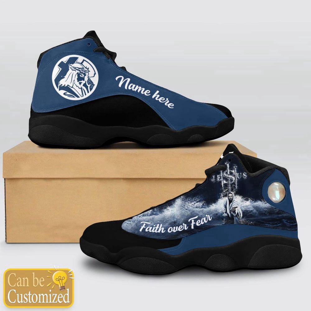Jesus Faith Over Fear Custom Name Blue Basketball Shoes For Jesus Lovers, Christian Basketball Shoes, Basketball Shoes 2024 Jesus Faith Over Fear Custom Name Blue Basketball Shoes For Jesus Lovers, Christian Basketball Shoes, Basketball Shoes 2024