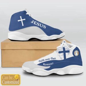 Jesus Faith Over Fear Light Blue Custom&hellip;