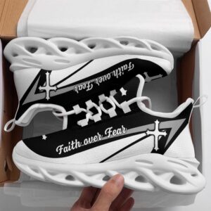 Jesus Faith Over Fear Running Sneakers Black&hellip;