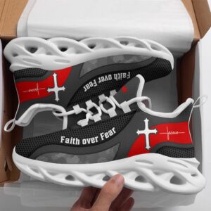 Jesus Faith Over Fear Running Sneakers Grey&hellip;