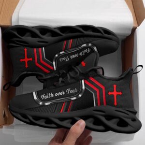 Jesus Faith Over Fear Running Sneakers White&hellip;