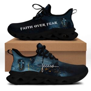 Jesus Faith Over Fear Running Sneakers White&hellip;