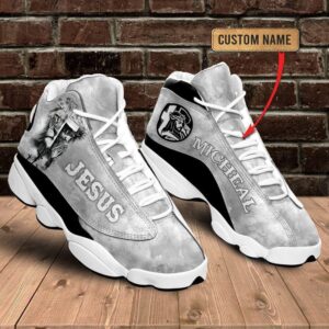 Jesus Gray Lion Custom Name Basketball Shoes,&hellip;