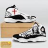 Jesus Lion Blue Walk By Faith Custom Name Basketball Shoes, Christian Basketball Shoes, Basketball Shoes 2024