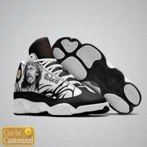 Jesus Pattern Custom Name Basketball Shoes Black And White Christian Basketball Shoes Basketball Shoes 2024 3 cde8hv.jpg
