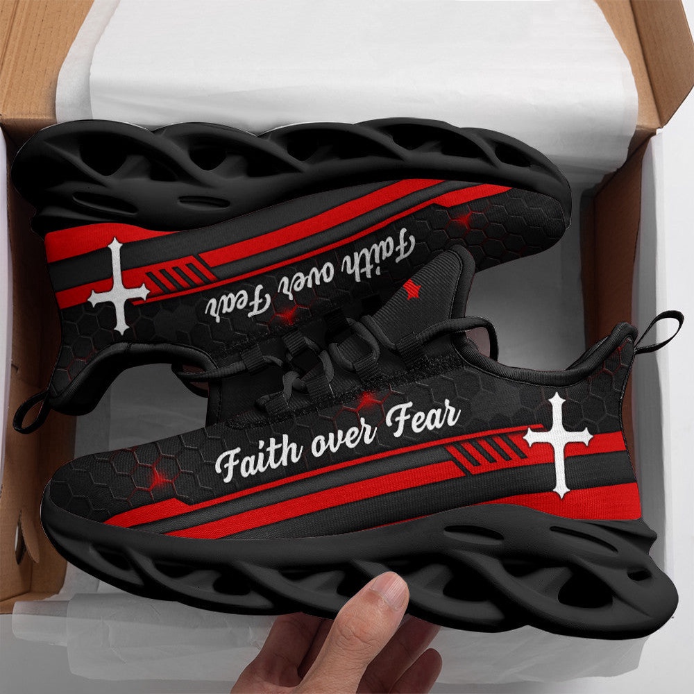 Jesus Red Black Faith Over Fear Running Sneakers Max Soul Shoes, Max Soul Sneakers, Max Soul Shoes Jesus Red Black Faith Over Fear Running Sneakers Max Soul Shoes, Max Soul Sneakers, Max Soul Shoes