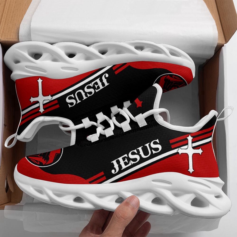 Jesus Running Sneakers Red 2 Max Soul Shoes, Max Soul Sneakers, Max Soul Shoes