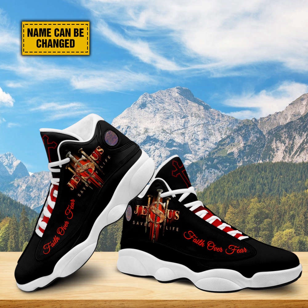 Jesus Saved My Life Customized Jesus Basketball Shoes With Thick Soles, Christian Basketball Shoes, Basketball Shoes 2024