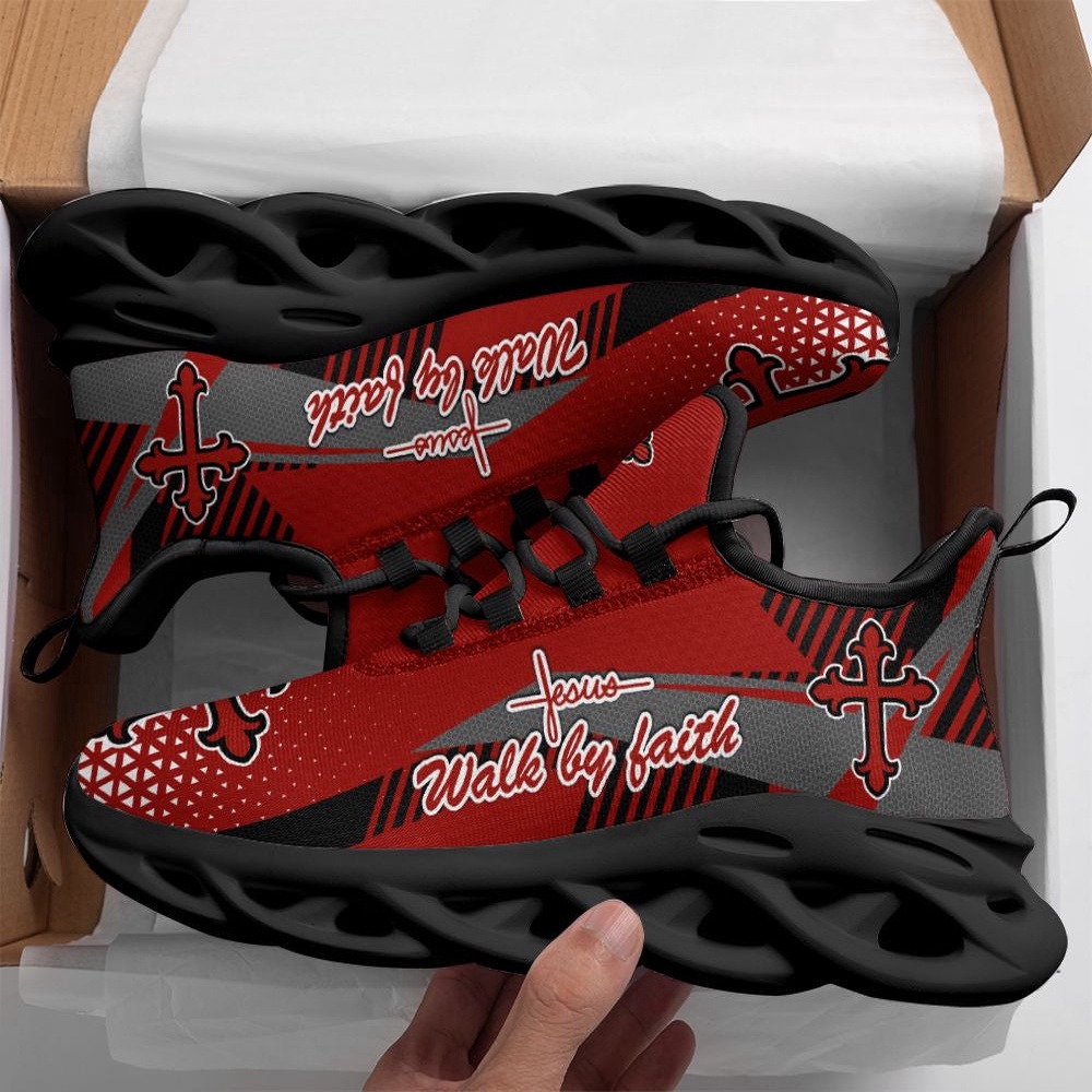 Jesus Walk By Faith Red Running Sneakers 2 Max Soul Shoes, Max Soul Sneakers, Max Soul Shoes Jesus Walk By Faith Red Running Sneakers 2 Max Soul Shoes, Max Soul Sneakers, Max Soul Shoes