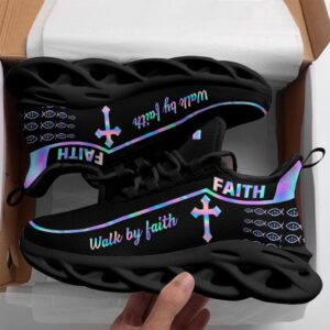 Jesus Walk By Faith Running Sneakers Black&hellip;