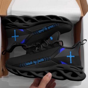 Jesus Walk By Faith Running Sneakers Blue&hellip;