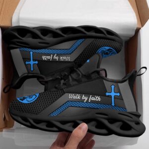 Jesus Walk By Faith Running Sneakers Blue&hellip;
