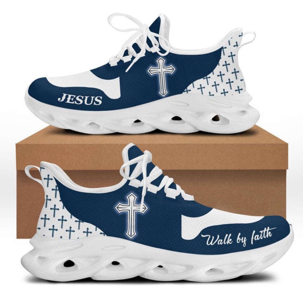 Jesus Walk By Faith Running Sneakers Blue White Max Soul Shoes, Max Soul Sneakers, Max Soul Shoes Jesus Walk By Faith Running Sneakers Blue White Max Soul Shoes, Max Soul Sneakers, Max Soul Shoes