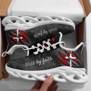 Jesus Walk By Faith Running Sneakers Grey&hellip;
