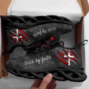Jesus Walk By Faith Running Sneakers Grey&hellip;